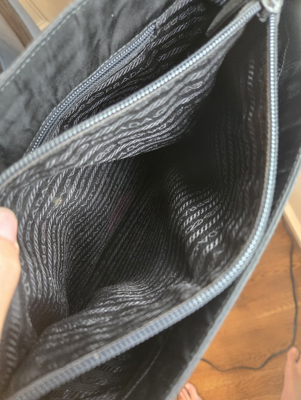Vintage Y2K Prada Nylon Shoulder Bag Black Authentic Early 2000s - Picture 9 of 16